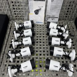 Security cameras Set of 10 Bullet proof Digital Video Recorder, Monitor & Router