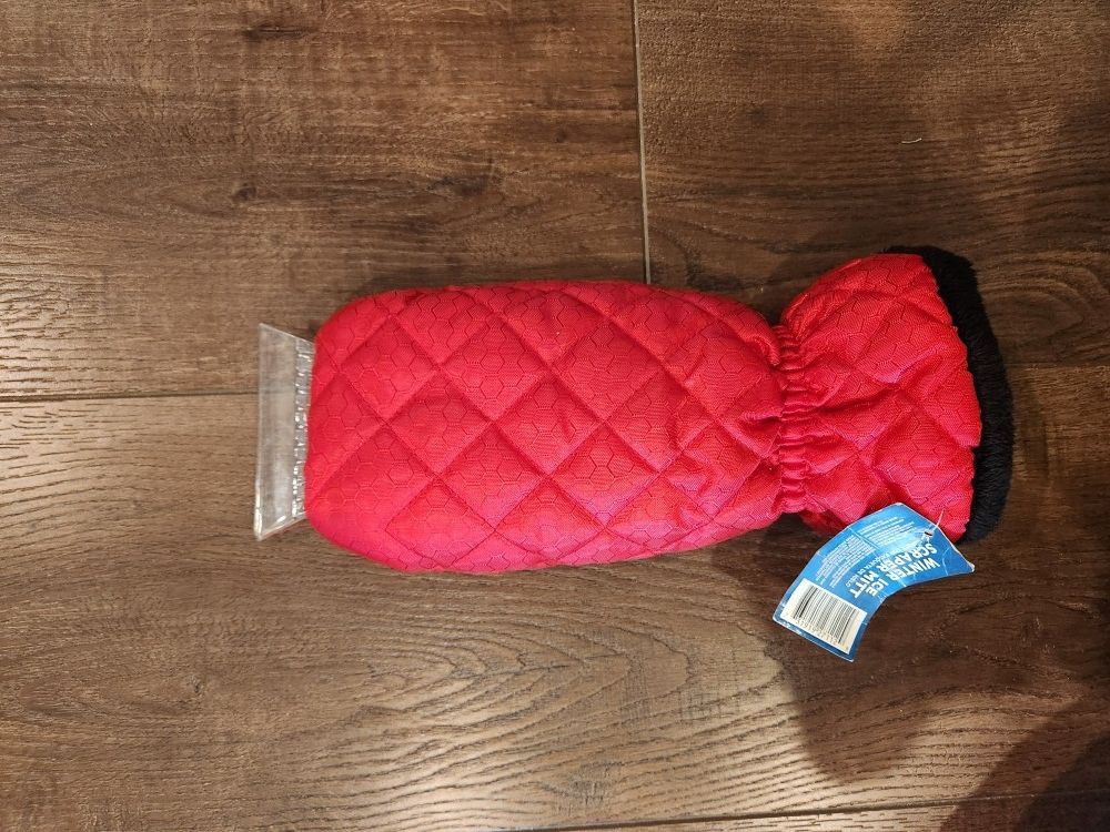 New Grease Monkey Ice Scraper Mitt Glove - Red Water Resistant - Insulated