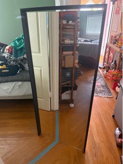 Modern Full-Length Floor Mirror – Black Aluminum Frame (Leaner/Wall Mount)