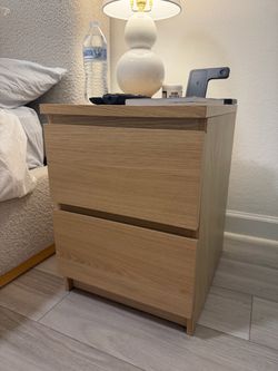 Two Night Stands light wood color