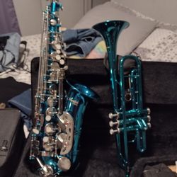 Trumpet. Y Saxofon.  Complete With Cases