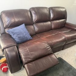 Reclining Leather Loveseat And Couch