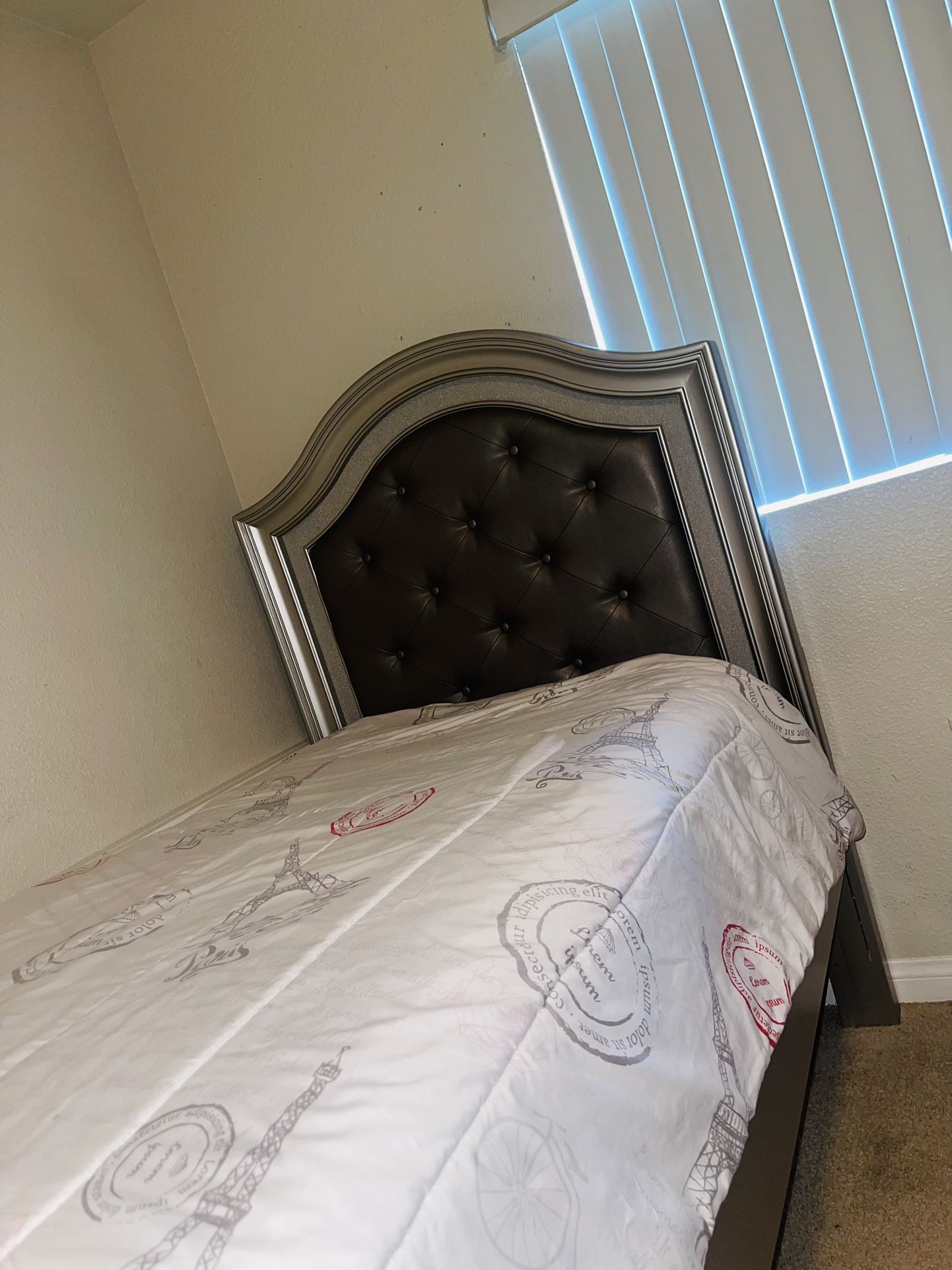 Twin Bed set with desk and drawer