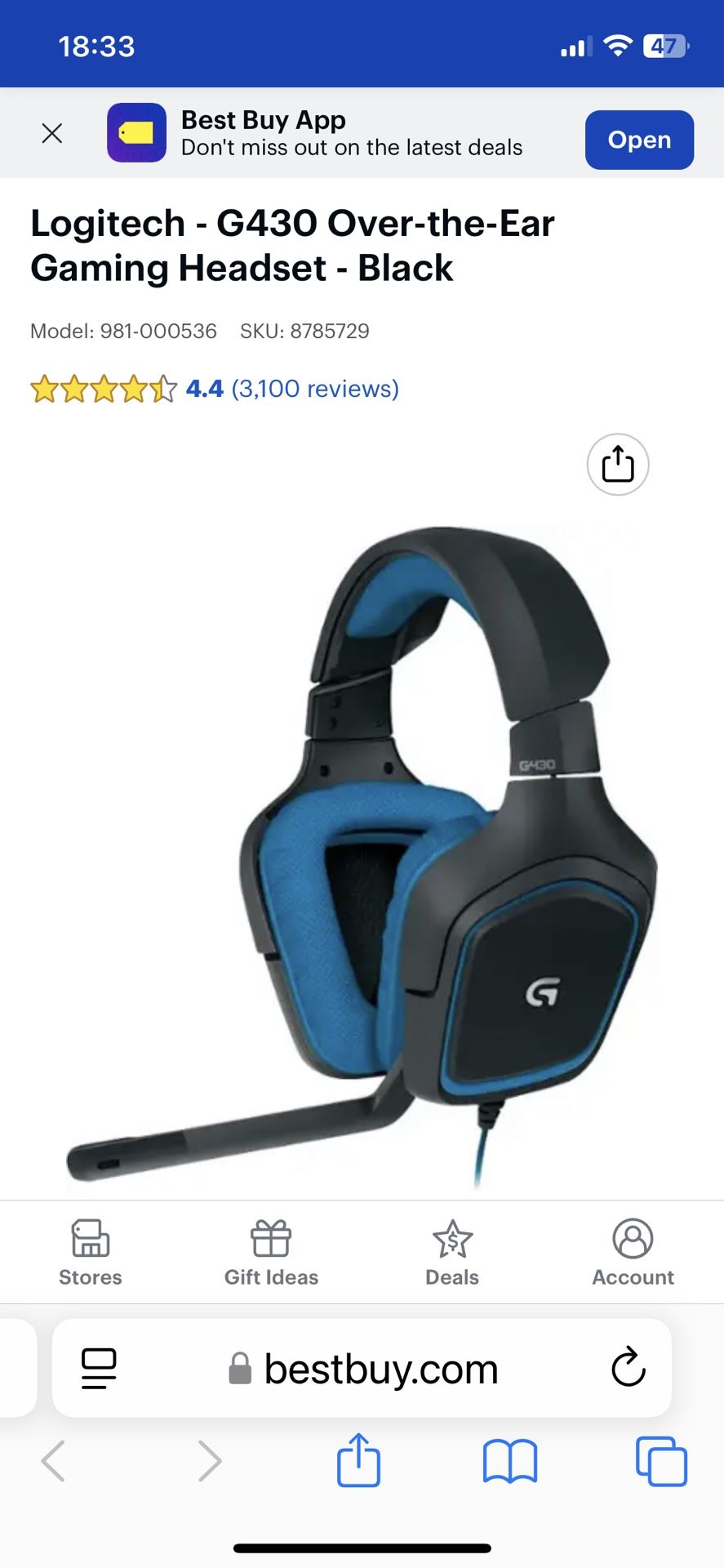 Logitech G430 Ear Gaming Headset