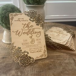 Wood Wedding Invitations 