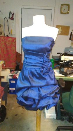 Strapless blue dress