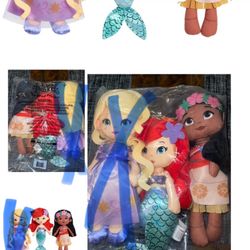 Disney Princess So Sweet Princess Plush 3-Piece Bundle Set Includes Rapunzel, Moana, and Ariel,  Kids Toys for Ages 3 Up, Gifts and Presents