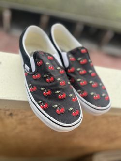 Vans Slip On Cherries - Black Size 7.5