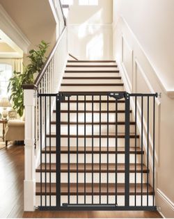 ✨LikeNew✨ InnoTruth 36" Tall Dog Gate for Stairs, 29-39.6” Auto Close Baby Gate Crafted for Child Protection with 2.24" Slots, Dual-Lock Safety Design