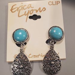 Turquoise clip on earrings