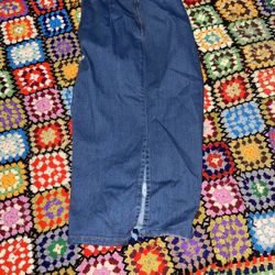 Distressed Denim Pencil Skirt