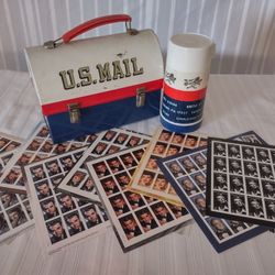 Late 1960's Antique By Aladdin US Mail Metal Lunch Box