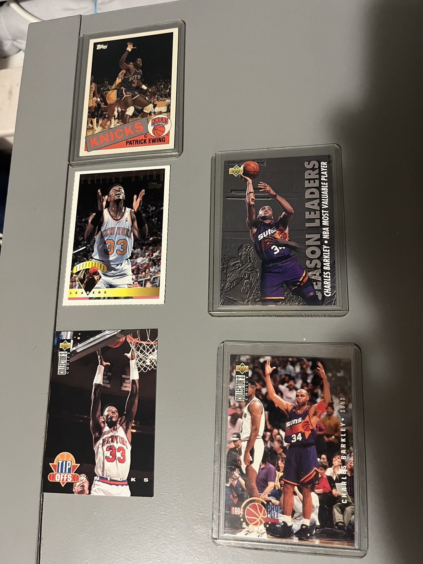5 Basketball Cards 3 Patrick Ewing & 2 Charles Barkley Cards