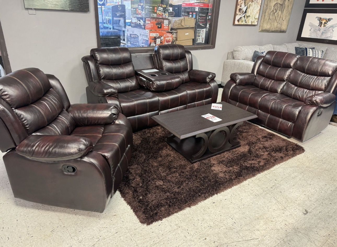 NEW 3pc RECLINING SOFA LOVESEAT AND RECLINER WITH FREE DELIVERY