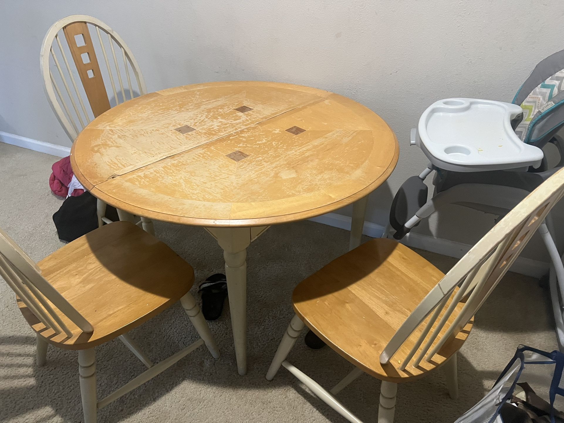 Extendable Dining Table With 3 Chairs