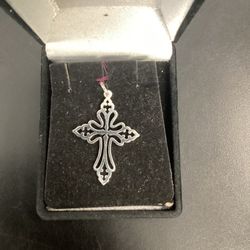 James Avery Sterling Silver St.Cecelia Cross Pendant 