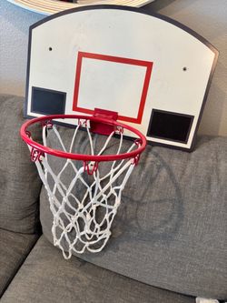 Pottery Barn Kids Basketball Hoop for your kids room!  Wood backboard  metal rim that folds up    excellent condition
