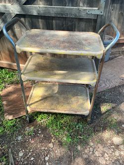 Vintage 3-Tier Metal Utility Cart