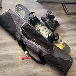 Snowboard Bindings, boots and bag