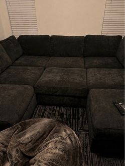 Lovesac Sactionals Modular Sectional — 8 seats — Charcoal Grey Corded Velvet