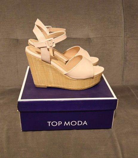 Womens Pink Wedge Heels Size 6.5