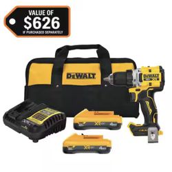 DEWALT 20V XR Lithium-Ion Cordless Brushless 1/2 in. Drill/Driver Kit with (2) 4.0 Ah Batteries and Charger