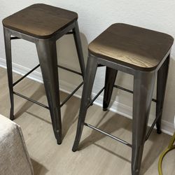 Set of Industrial Bar Stools 