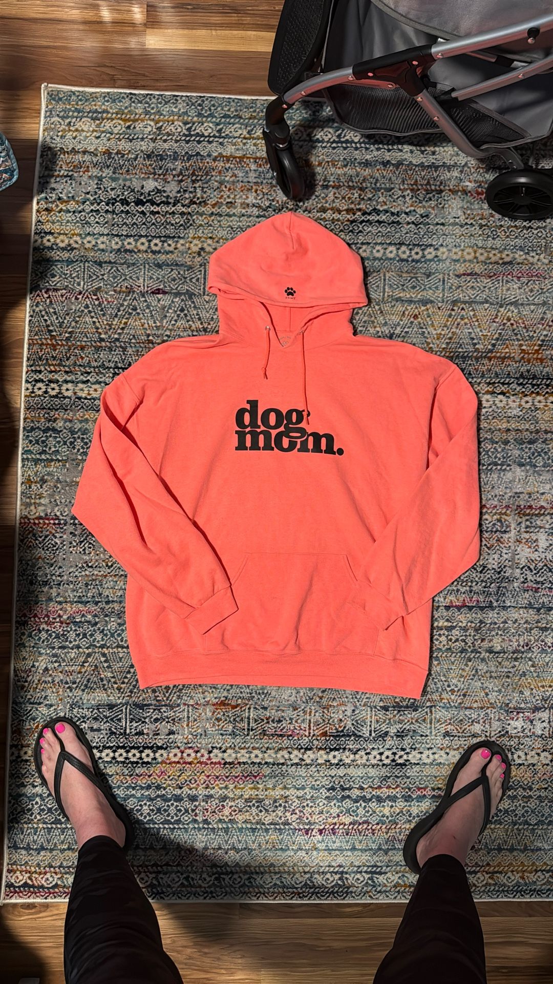 🐾 Dog Mom Hoodie – Pink/Coral Size XXL