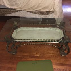 Glass Table With Metal Base
