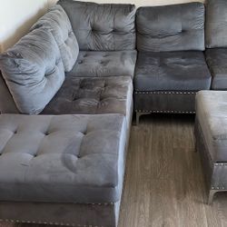 Grey Sectional 2 Piece Couch