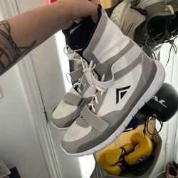 Boxing Boots (Adams) Grey And White