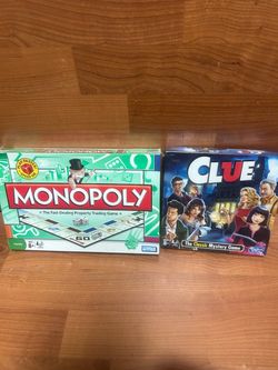 Lot of 2 new sealed board games Monopoly & clue