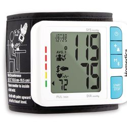 Homedics 700 Series Wrist Cuff Blood Pressure Monitor For Home Use, One-Touch Operation, Accurate Results, 2 Users, With Bluetooth Wireless Technology