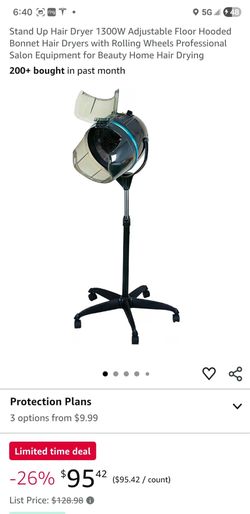 Stand Up Hair Dryer 1300W Adjustable Floor Hooded Bonnet Hair Dryers with Rolling Wheels Professional Salon Equipment for Beauty Home Hair Drying