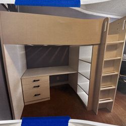 White Twin Loft Bed