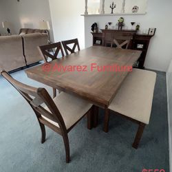 Dining Table Set With 6 Ps