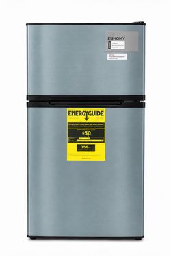 20 in. 3.2 cu. ft. 2-Door Mini Refrigerator in Silver with Freezer, Dual-Zone Control with Smart LED