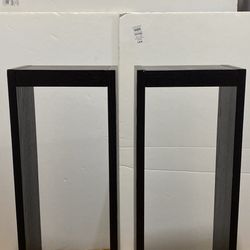 dark wood OPEN CUBE wall hanging floating DISPLAY PEDESTALS, SET OF 2 (24'H x 9 1/2' x 6' D)