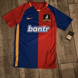 Nike AFC Richmond Soccer Jersey Dri-FIT Blue Red Yellow Bantr Logo Size S