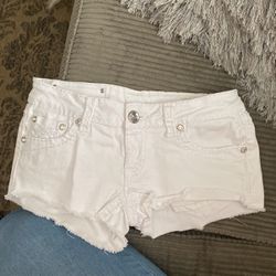 LAIdol White Jean Shorts