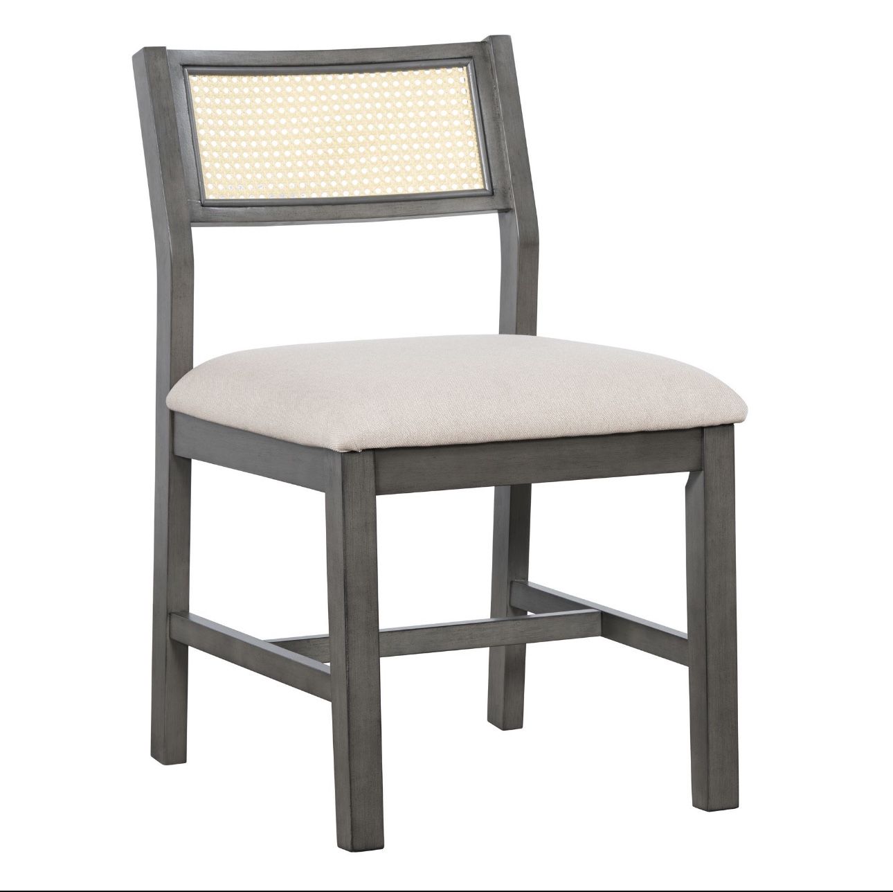 TREXM 4 piece Retro Farmhouse Style Dining chair 4 Upholstered Chairs with Rattan