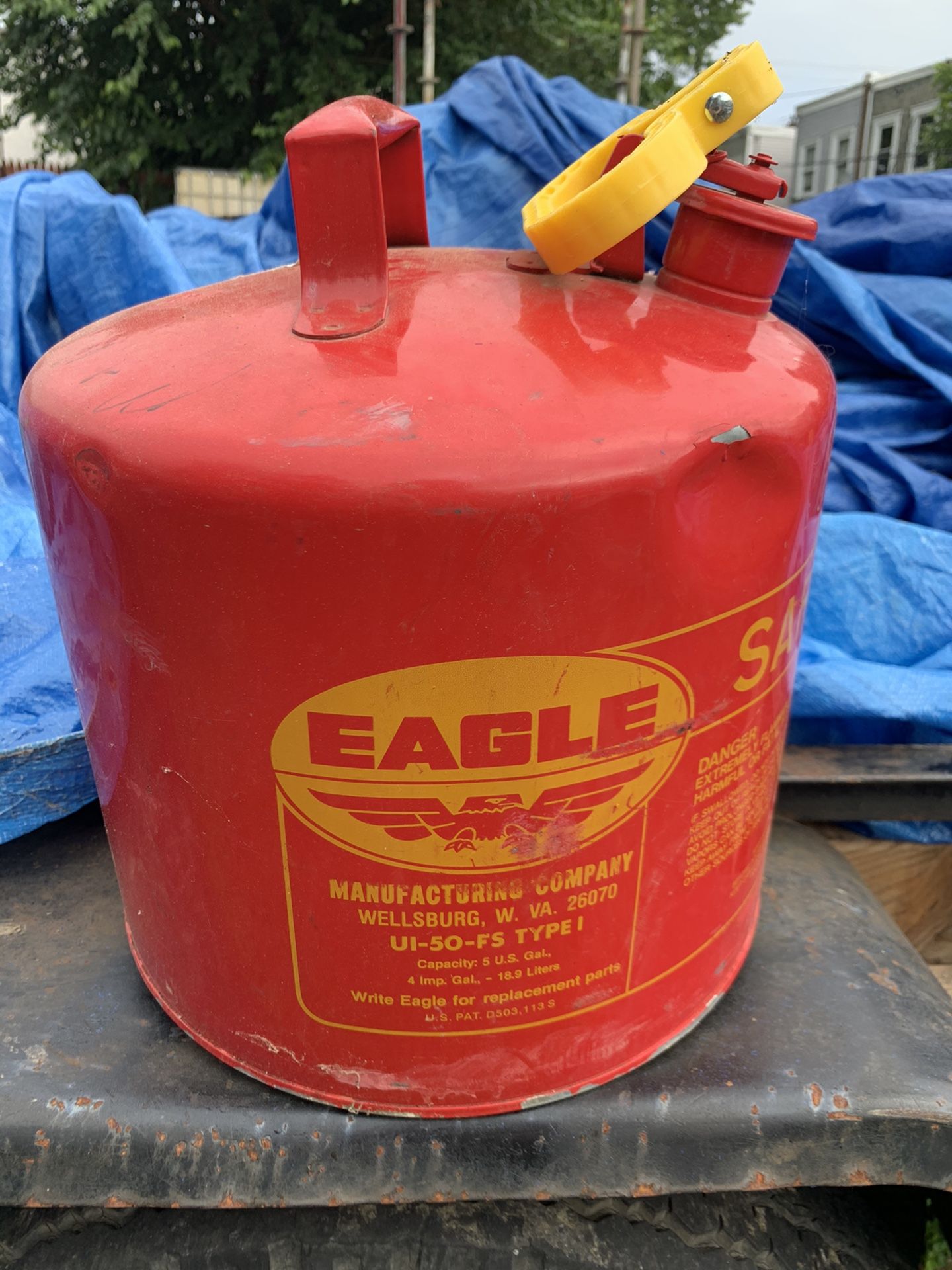 Eagle Ui50s 5 Gal. Red Galvanized Steel Type I Safety Can For Flammables