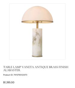 Eichholtz Vaneta Table Lamp, Alabaster – Brand New in Box
