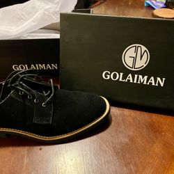 Golaiman Suede Black Dress Shoes Sz 9.5