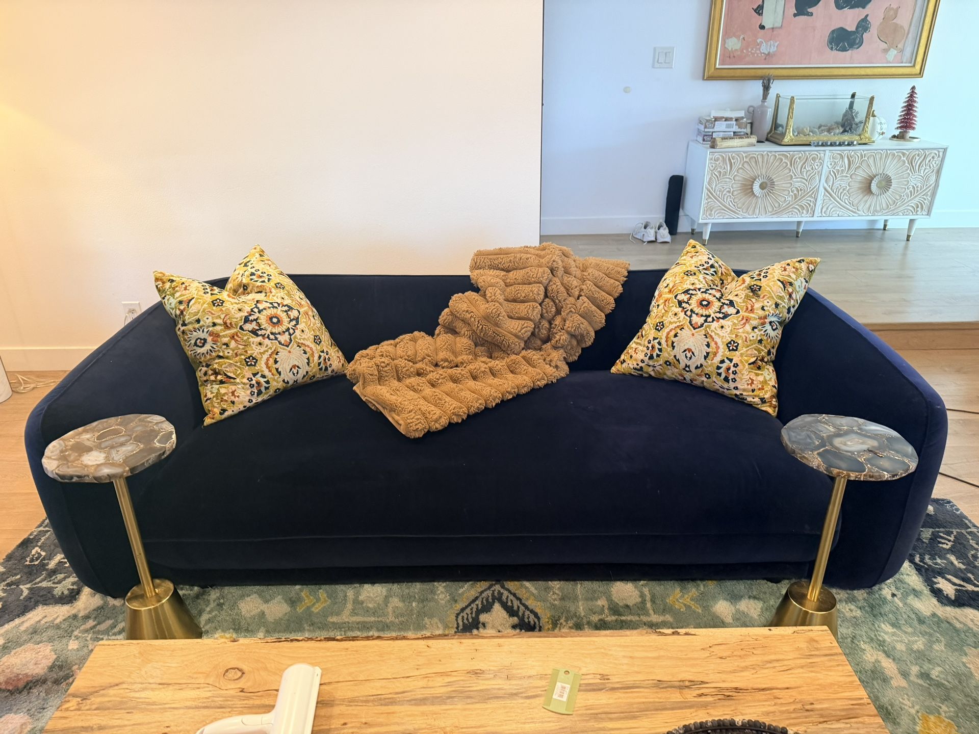 Curved Modern Velvet Sofa