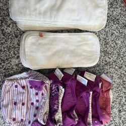 Purple BumGenius Cloth Diapers And Inserts