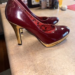 Vintage Ed Hardy Shiny Red High Heels