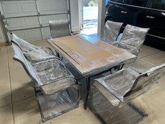 7-Piece Outdoor Patio Dining Set – Table & 6 Chairs — $150 OBO