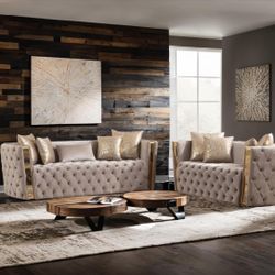 Brand New Elegant Tufted Sofa Loveseat 