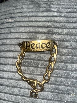 Lucky Brands Gold-Tone Peace Chain Link Bracelet